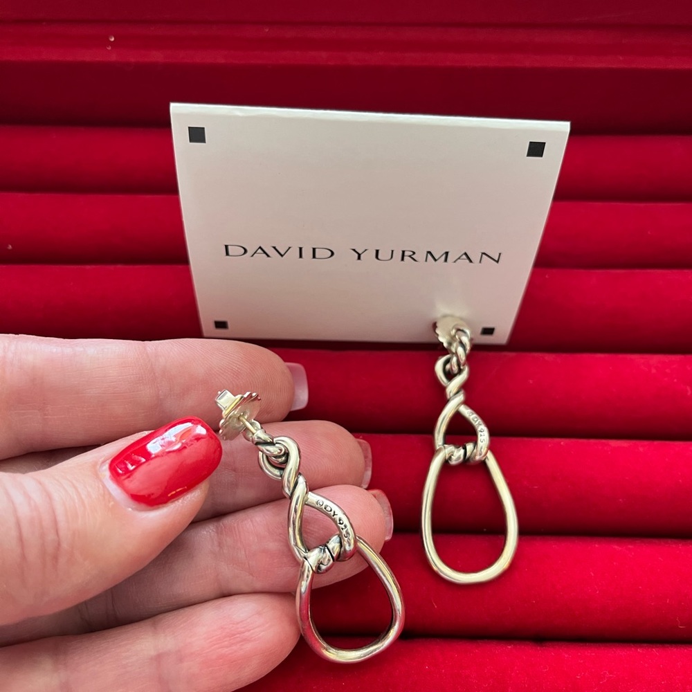 DAVID YURMAN Continuance 925 Sterling Silver pierced earrings - Picture 5 of 6